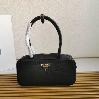 Prada Medium Leather Top-Handle Bag in Brown — Prada Handbags sample