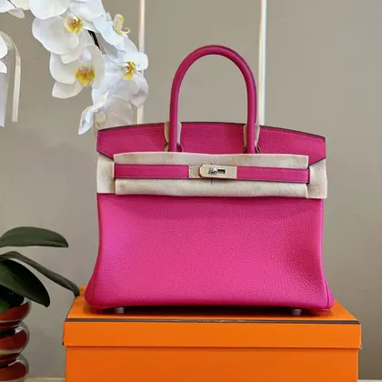 HN Rose Shocking Taurillon Clemence Palladium Hardware — Hermès Handbags sample
