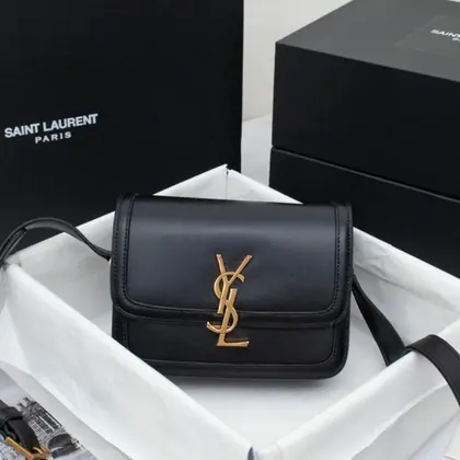 Saint Laurent YSL Solferino Small Leather Satchel Shoulder Bag in Black — Saint Laurent Handbags sample