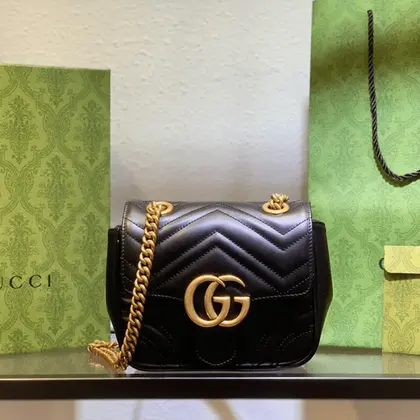 Gucci Marmont Rep 11 Women’s Handbag High Quality Black 20cm — Gucci Handbags sample
