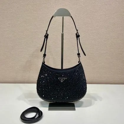 Prada Cleo crystal-embellished Shoulder Bag — Prada Handbags sample