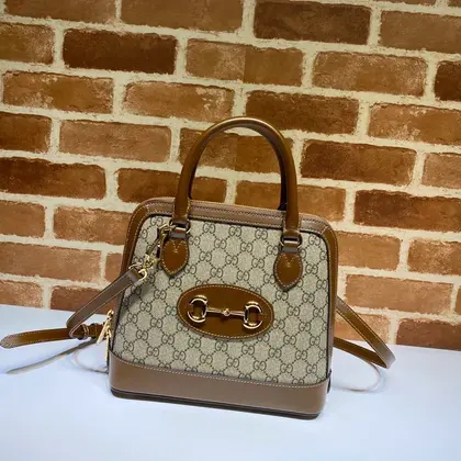Gucci GG Supreme Canvas Horsebit 1955 Small Top Handle Bag — Gucci Handbags sample