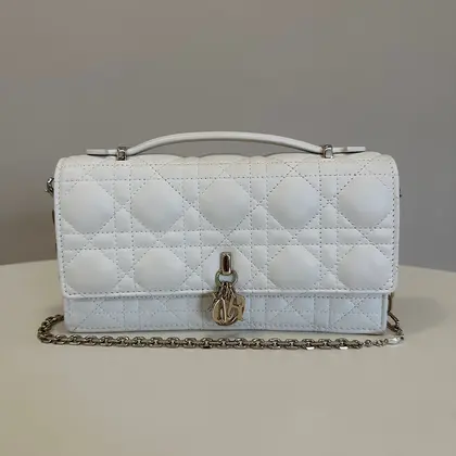Dior My Dior Mini Bag in latte Cannage lambskin — Dior Handbags sample