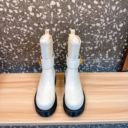 Valentino Women White Leather Strap Boots — Valentino Handbags sample