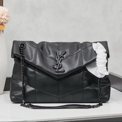 Saint Laurent Puffer Loulou medium shoulder bag in black — Saint Laurent Handbags sample