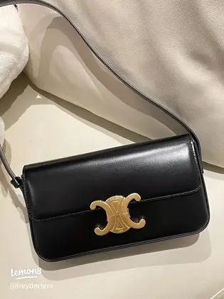 Celine Triomphe Black Smooth Leather 20cm — Celine Handbags sample