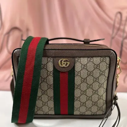 Gucci Brown Small GG Supreme Ophidia Bag — Gucci Handbags sample