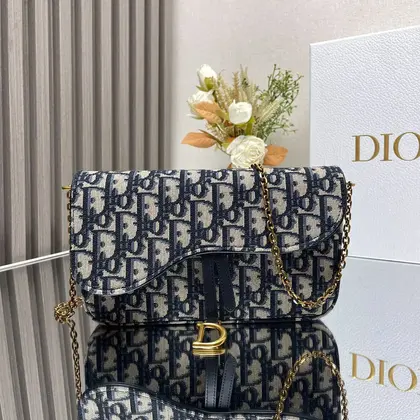 Dior Medium Saddle Pouch with Chain — Dior Handbags sample