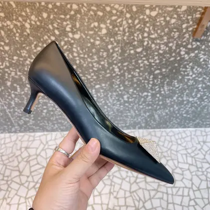 Valentino Women Black Leather Embellished Pumps — Valentino Handbags sample
