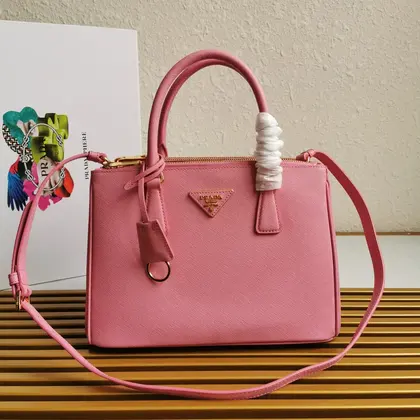 Medium Galleria 28 Pink Saffiano Leather — Prada Handbags sample