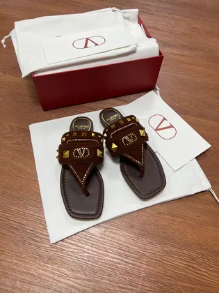 Valentino Women Brown Suede Studded Flats — Valentino Handbags sample