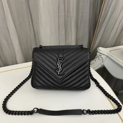 Saint Laurent medium College leather cross body bag In Black — Saint Laurent Handbags sample