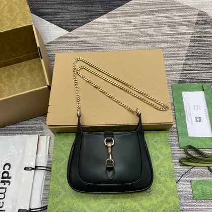 Jackie Notte Mini Bag 19 in Black Gold Hardware — Gucci Handbags sample