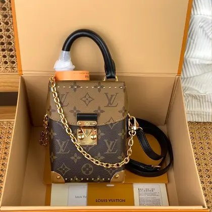 Louis Vuitton LV Camera Box Monogram Like Auth Handbags 12.5×17.6x6cm — Louis Vuitton Handbags sample