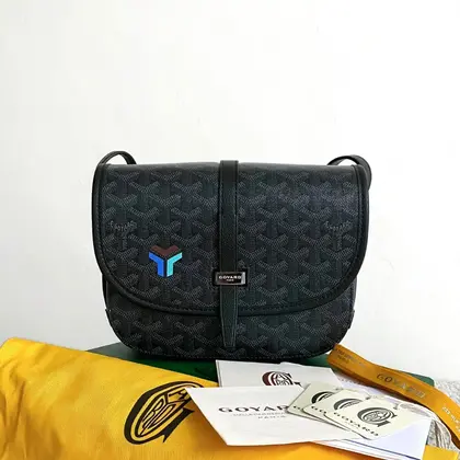 GOYARD Goyardine Belvedere III PM Messenger Bag Jet Black — Goyard Handbags sample