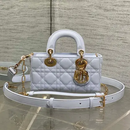 Dior Small Lady D‑joy Bag 19 in Light Blue Gold Hardware — Dior Handbags sample