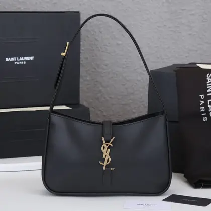 Saint Laurent Smooth Calfskin Le 5 A 7 Mini Hobo Black — Saint Laurent Handbags sample