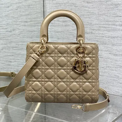 Dior Medium Lady Bag 24 in Powder Beige Gold Hardware — Dior Handbags sample