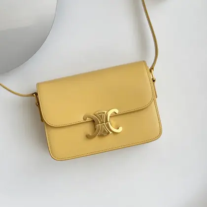 Celine Mini Handbag Orange Yellow Super Quality Smooth Leather 19cm — Celine Handbags sample