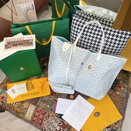 Goyard limited edition Saint Louis Claire-Voie GM Bag /Tote – Blue — Goyard Handbags sample