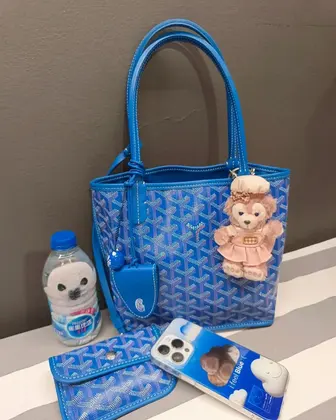 Goyard mini anjou bag blue leather — Goyard Handbags sample