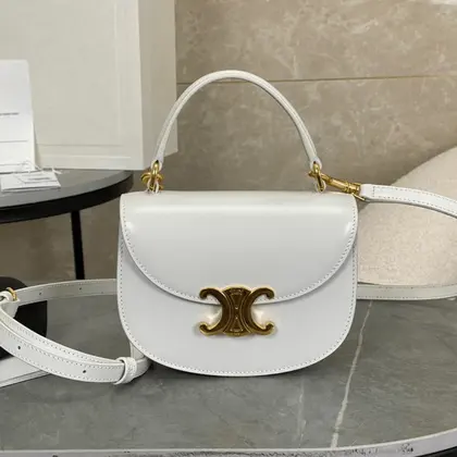 Celine Handle White Smooth Leather 15.5×11.5x5cm — Celine Handbags sample