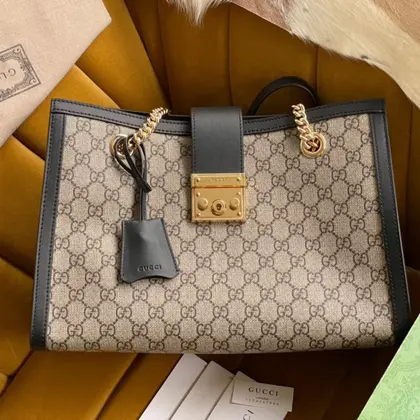Gucci Padlock Handbag with Super Gucci Logo Pattern 35x23x14cm — Gucci Handbags sample