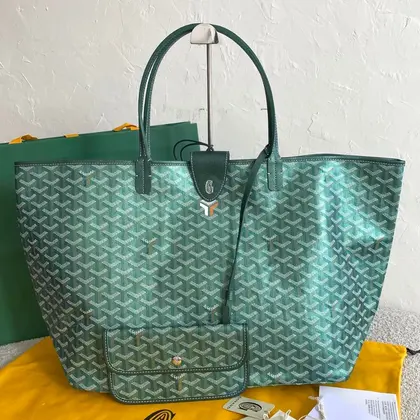 Goyard Green Goyardine Coated Canvas and Leather Saint Louis GM Tote — Goyard Handbags sample