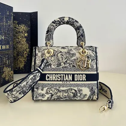 CHRISTIAN DIOR BAG Lady D-lite Bag Blue — Dior Handbags sample