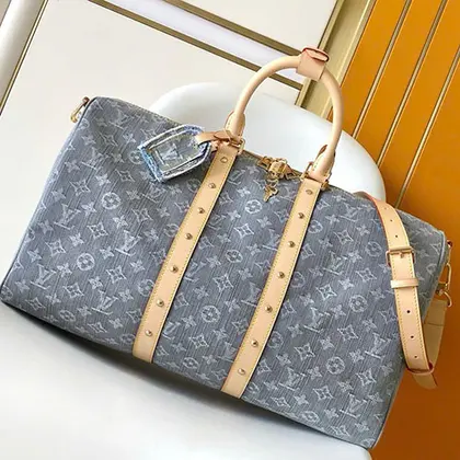 Louis Vuitton LV Keepall Denim bandouliere 55 Grey — Prada Handbags sample