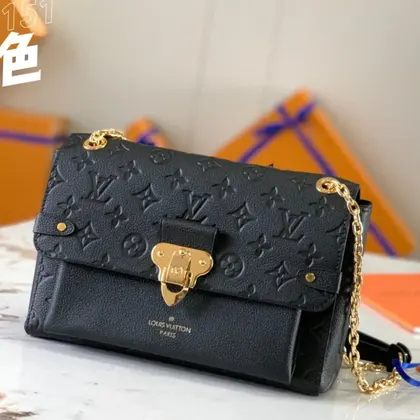 Louis Vuitton LV Vavin Monogram Black With Lock Gold Like Auth Handbags 25x18x10cm — Louis Vuitton Handbags sample