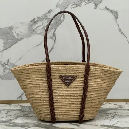 PRADA Braided Handle Basket Bag — Prada Handbags sample