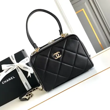 Chanel Black Quilted Lambskin Leather Bag — Chanel Handbags sample