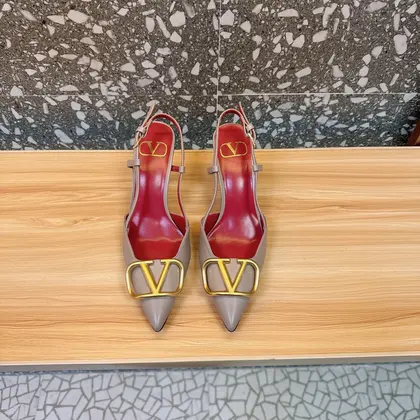 Valentino Women Beige Leather Pointed Pumps — Valentino Handbags sample