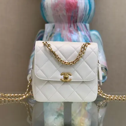 Chanel Mini Backpack Replica 11 Milk White With Gold Lock 18x20x11.5cm — Chanel Handbags sample