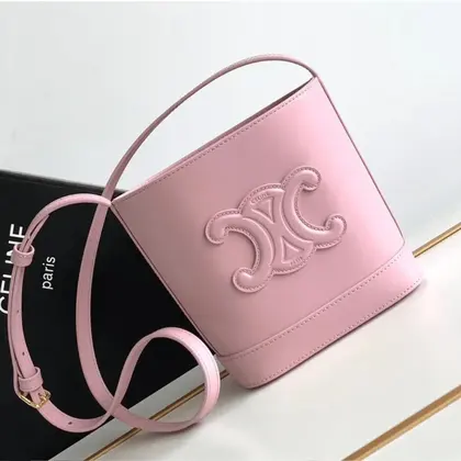 Celine Small Bucket Cuir Triomphe Mini Pink Bag 19.5x16x7cm — Celine Handbags sample