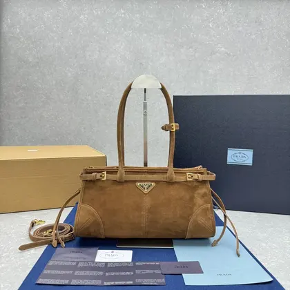 Prada Bonnie medium suede handbag for Women — Prada Handbags sample