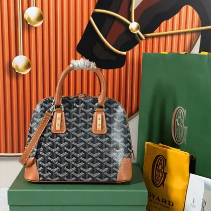 Goyard Alma Vedome Replica 11 Handbag Fabric Wrapped Leather Strap 24cm — Goyard Handbags sample