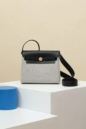 HN Herbag Mini in Ecru/Black gold hardware — Hermès Handbags sample