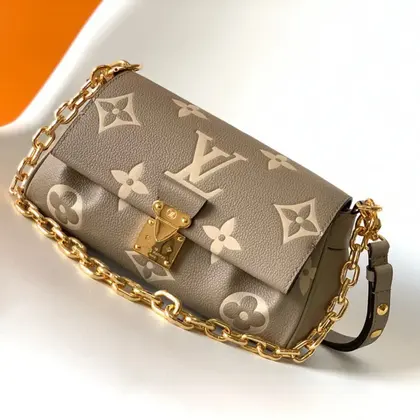 Louis Vuitton LV Favorite Brown Like Auth Handbags Lock Gold 24x14cm — Louis Vuitton Handbags sample