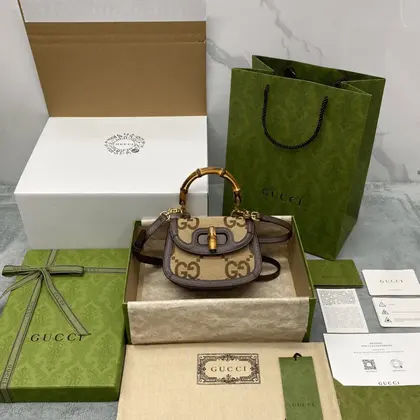 Gucci Bamboo Strap Bag with High Quality Brand Logo Pattern 17cm — Gucci Handbags sample