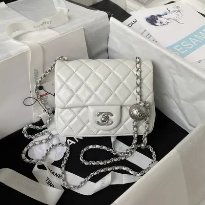 Chanel Mini Silver 22 White Calfskin — Chanel Handbags sample