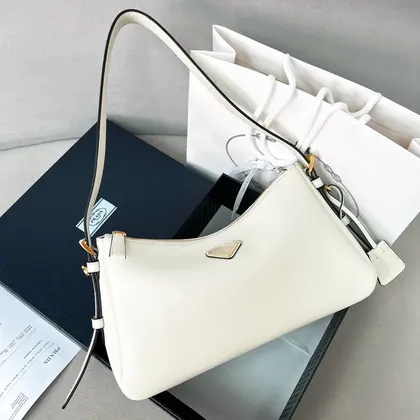 Prada Medium Aimée Shoulder Bag | White — Prada Handbags sample