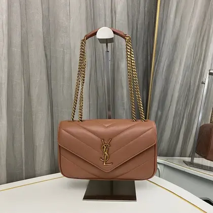 YSL Loulou medium in Matelassé Lambskin HORTENSIA — Saint Laurent Handbags sample