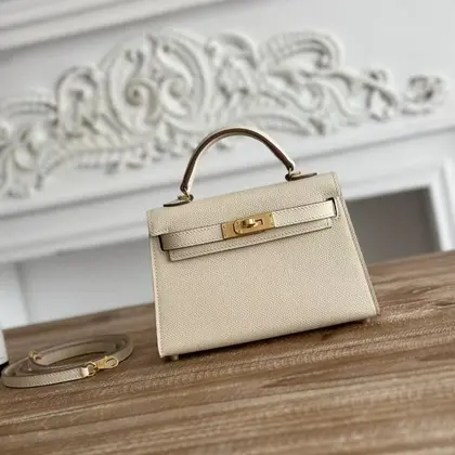 HN Mini 19 White Calfskin Gold Hardware — Hermès Handbags sample