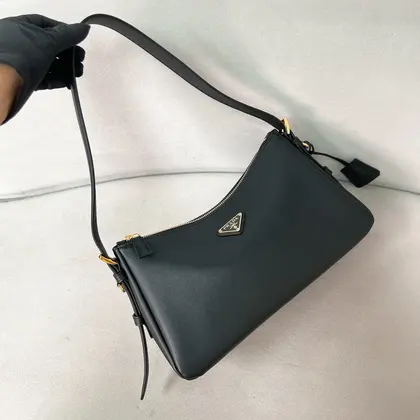 Prada Medium Aimée Shoulder Bag | Black — Prada Handbags sample
