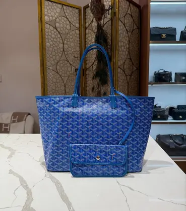 Goyard Anjou PM Reversible Tote Bag in Blue Goyardine — Goyard Handbags sample