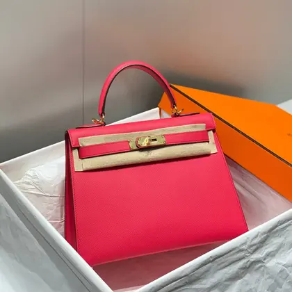 HN 28cm in Rose Epsom Gold Hardware — Hermès Handbags sample