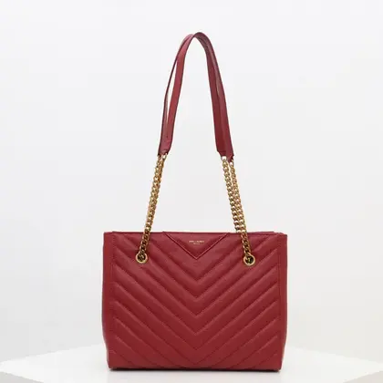 Saint Laurent Tribeca shoulder bag in burgundy leather — Saint Laurent Handbags sample