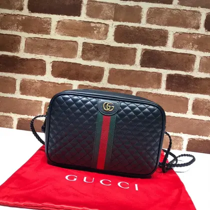 Gucci Black Mini Trapuntata Crossbody Bag Leather — Gucci Handbags sample